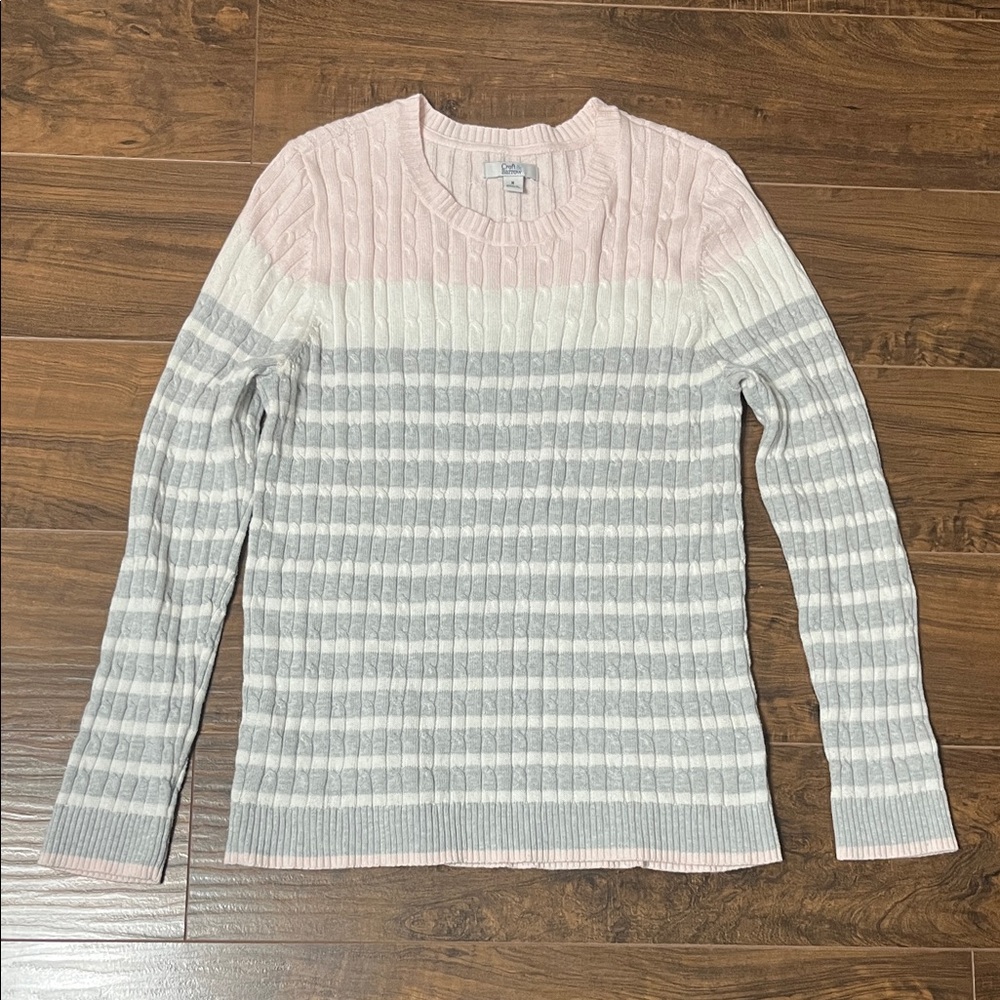 Croft & Barrow Women's Sweater in Soft Pink and Gray